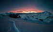 Denver Glow And Snow Covered Colorado Mountains