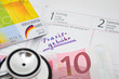 Praxisgebühr zahlen im Kalender notiert