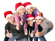 Foto: Group young people in santa hat . Group young people in santa hat .
