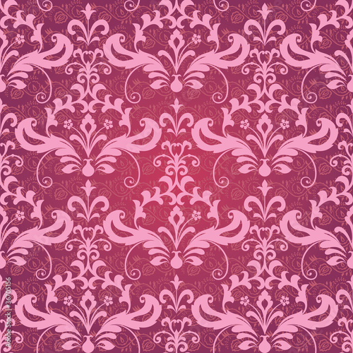 Vector: Vintage classic ornamental seamless wallpaper in red and pink Vintage classic ornamental seamless wallpaper in red and pink