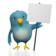 Bluebird with plain sign Bluebird with plain sign