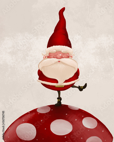 Illustration: Santa Claus on fungus Santa Claus on fungus