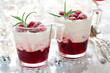 Cranberry dessert with cream Cranberry dessert with cream