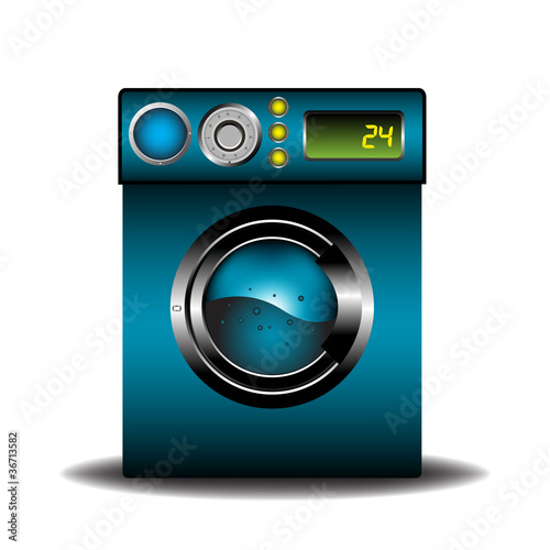 Vector: Blue washing machine Blue washing machine