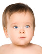 The blue-eyed baby, close-up.
