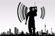 Berlin Silhouette mit DJ