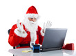Babbo natale sorpreso al pc
