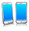 Vektor: Cell Smart Mobile Phone White 3D and 2D Cell Smart Mobile Phone White 3D and 2D
