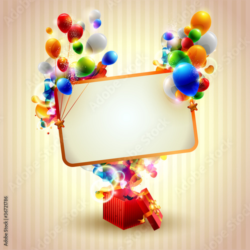 Vector: Holiday Gifts with place for text and balloons. Holiday Gifts with place for text and balloons.