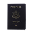 Front view of a passport isolated on white with clipping map Front view of a passport isolated on white with clipping map