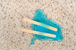 Melting popsicle on carpet.
