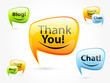 Thank you, chat, blog - glossy speech bubbles.