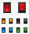 Vector realistic power switch on off. Toggle power switches.