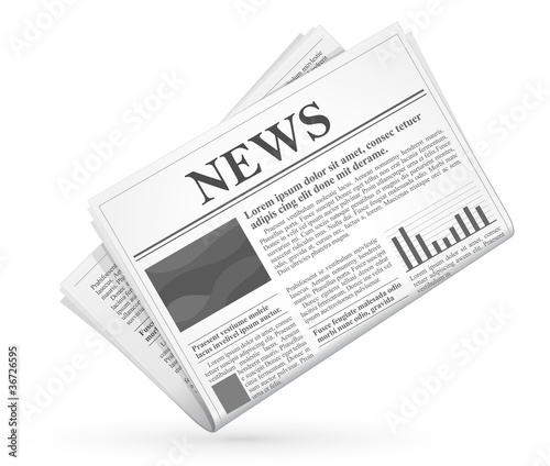 Vector: Vector newspaper icon, business news. Vector newspaper icon, business news.