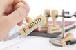 Stempel mit Aufschrift P-Konto