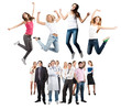 Group of happy cheerful people