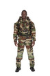 équipement camouflage sur fond blanc