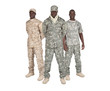 Soldats américains sur fond blanc