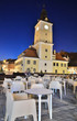 Brasov Council Square, night view in Romania