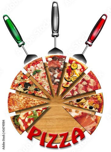Illustration: Pizza on the cutting board Pizza on the cutting board