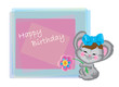 Mouse with a bow and a flower on birthday