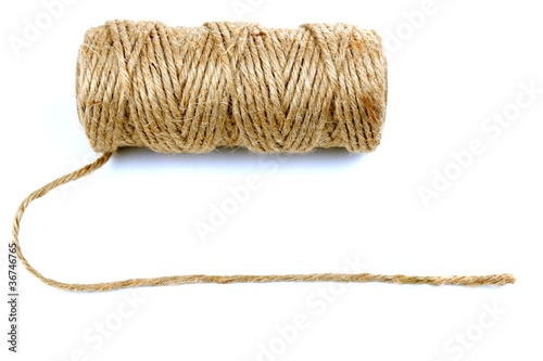 Photo: Natural rope and blank space for text Natural rope and blank space for text