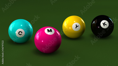 Illustration: CMYK Billard 1 CMYK Billard 1