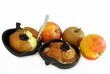 baked apples with cherry jam as dessert