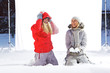 Foto: Winter outdoor studio shoot. Winter outdoor studio shoot.