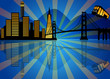 Reflection of San Francisco Skyline at Night
