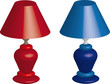 lampe rouge et bleue