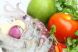 Fresh raw seafood ready to be cooked