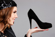 Woman looking at shoes