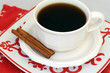 Hot Coffee with Cinnamon Sticks