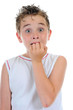 Portrait of a frightened boy