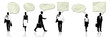 set of people with speech bubbles and dialog balloons