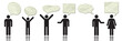 set of people with speech bubbles and dialog balloons
