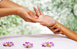 Hands massage in the spa salon Hands massage in the spa salon