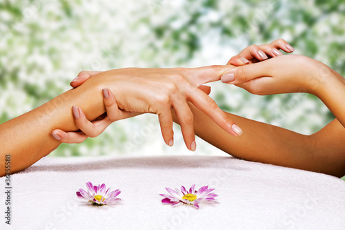 Photo: Hands massage in the spa salon Hands massage in the spa salon