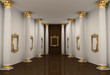 Perspective of gallery walls with Corinthian order column