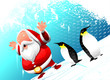 santa with penguins
