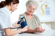 Medical exam.Measuring blood pressure