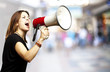 woman shouting