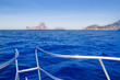 boat bow in Es Vedra of Ibiza island boat bow in Es Vedra of Ibiza island