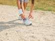 Tying laces
