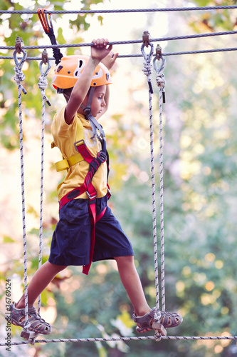 Photo: 6 year old Kid climbing trees in Dolomites, Italy. 6 year old Kid climbing trees in Dolomites, Italy.