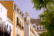 Ibiza town Eivissa houses and hig up church Ibiza town Eivissa houses and hig up church