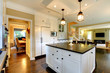 Photo: Luxury white large modern kitchen. Luxury white large modern kitchen.