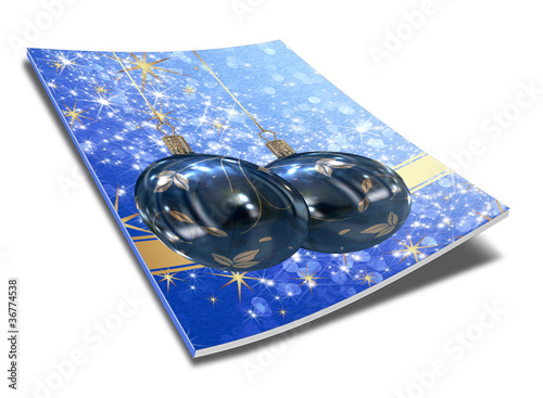 Illustration: Libro con ilustraciones 3d de bolas de Navidad Libro con ilustraciones 3d de bolas de Navidad