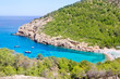 Ibiza Port de Benirras beach turquoise color